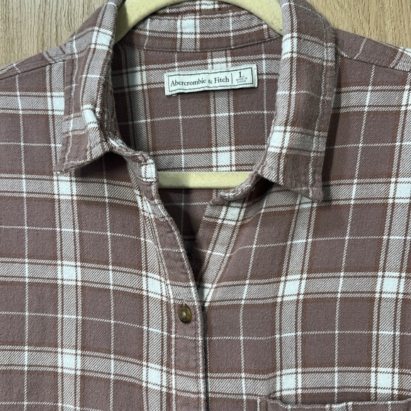 Abercrombie & Fitch Mauve Pink Flannel Shirt – Size L - Picture 3 of 6
